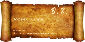 Bozsek Kinga névjegykártya