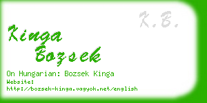 kinga bozsek business card